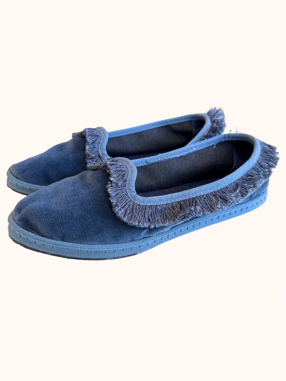 Allagiulia Friù Venezia Soft Blue Velvet Flats Made in Italy EU 39 (US 8/8.5)